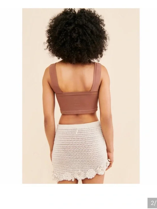 Free People Crochet Mini Skirt NWT size small - Picture 2 of 5